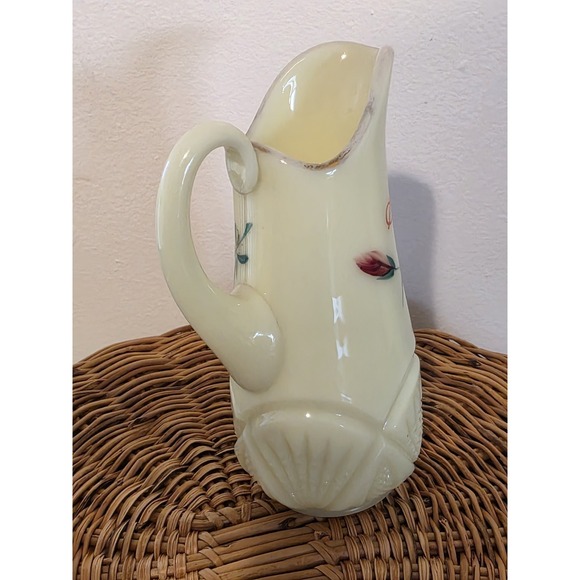 Antique Grayville IL Souvenir Pitcher. Vintage Souvenir Custard Glass - Picture 6 of 8
